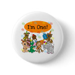 Party Animals 1st Birthday Button