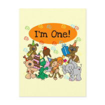 Party Animals 1st Birthday Tshirts and Gifts Post Card