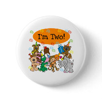 Party Animals 2nd Birthday Button