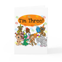 Party Animals 3rd Birthday Tshirts Cards
