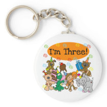 Party Animals 3rd Birthday Tshirts Key Chains