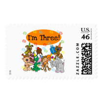 Party Animals 3rd Birthday Tshirts Stamps