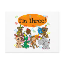 Party Animals 3rd Birthday Tshirts Post Card