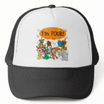 Party Animals 4th Birthday Tshirts and Gifts hats