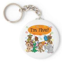 Party Animals 5th Birthday Tshirts and Gifts Key Chains