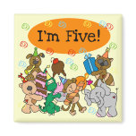 Party Animals 5th Birthday Tshirts and Gifts Fridge Magnets