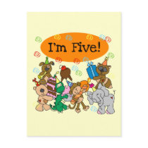 Party Animals 5th Birthday Tshirts and Gifts Postcard