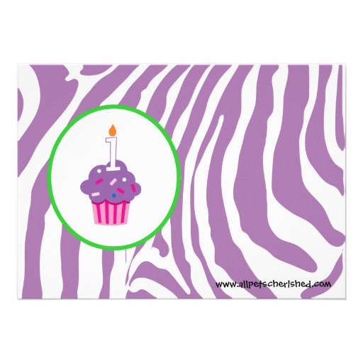 PARTY ANIMALS Baby Girl 1st Birthday Jungle 5x7 Custom Announcement