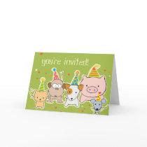 party animals -- you’re invited! cards