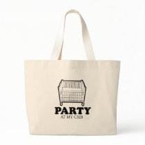 Party at my crib baby t-shirt tote bags