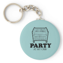 Party at my crib baby t-shirt keychain