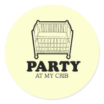 Party at my crib baby t-shirt sticker