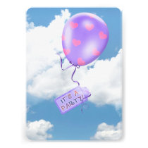 Party Balloon in sky invitations