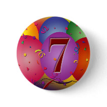Party balloons for 7th birthday pins
