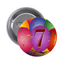 Party balloons for 7th birthday pins
