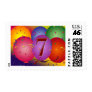 Party balloons for 7th birthday postage stamp