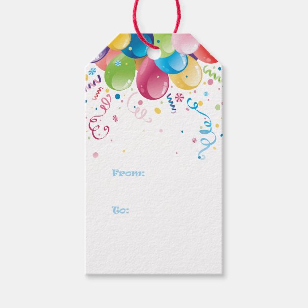 Party Balloons Gift Tag Pack Of Gift Tags