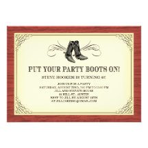Party Boots Old Western Invitations