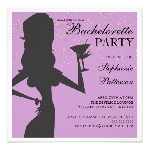 Party Bride Cocktail Bachelorette Party Invitation