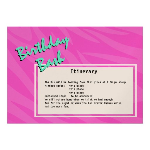 Party Bus Birthday Bash Personalized Invite