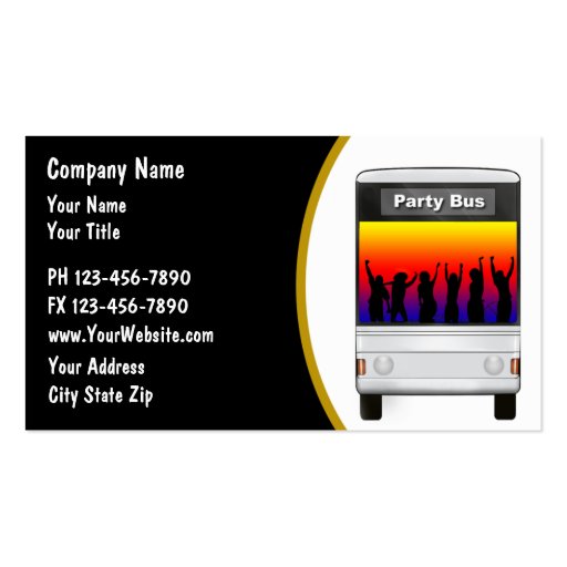 Party Bus Rental Business Card