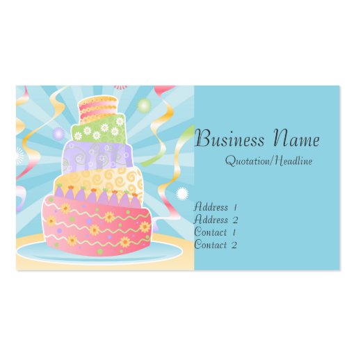 Party Cake Business Cards (front side)