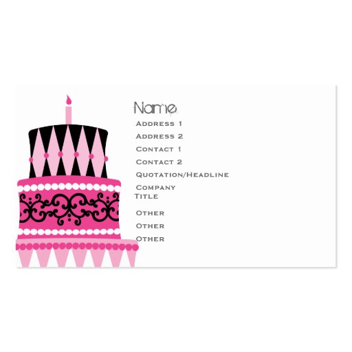 Party Cake Business Cards (front side)