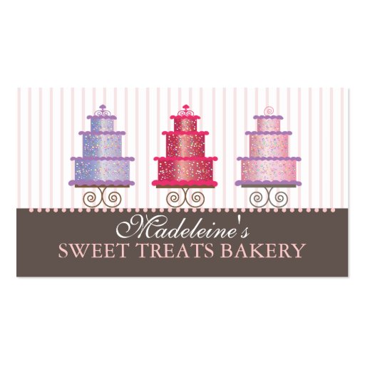 Party Cakes Custom Bakery Business Card (front side)