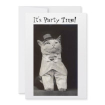 Party Cat Invitation Card