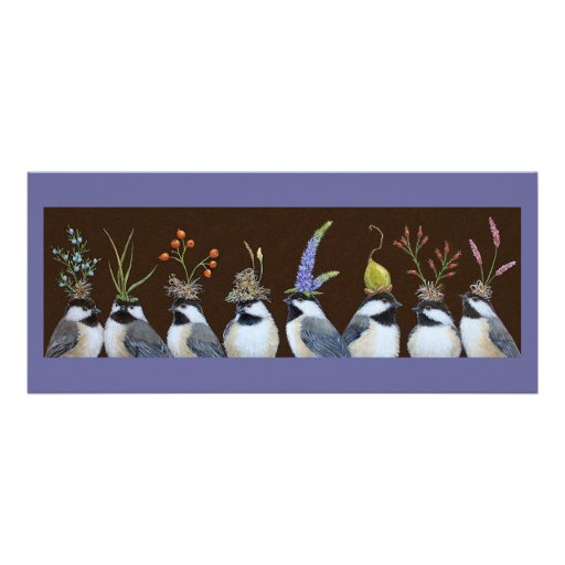 Party Chickadees flat card