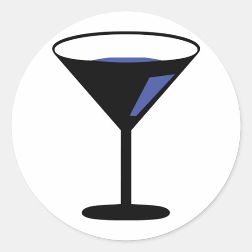 party cocktail icon round sticker
