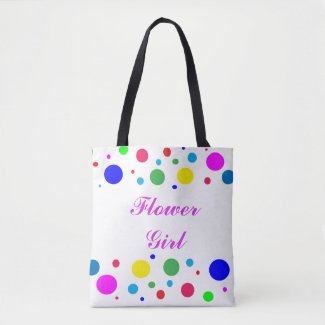 Party Colors Flower Girl Wedding Tote Bag