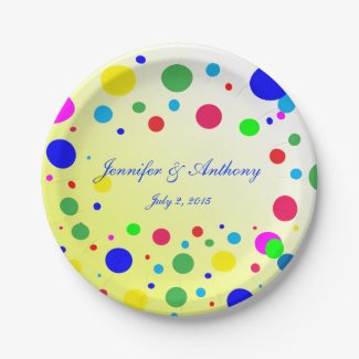 Party Colors Wedding 7 inch Paper Plate