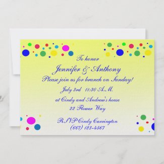 Party Colors Wedding Brunch invitation