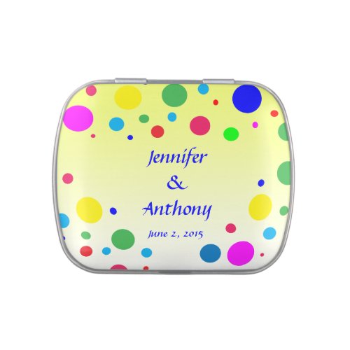 Party Colors Wedding Favor Candy Tin