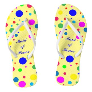 Party Colors Wedding Maid of Honor Flip Flops