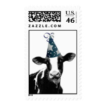Party Cow -  Dairy Style Celebration Postage Stamp