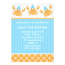 Party Crabs Birthday Invitations