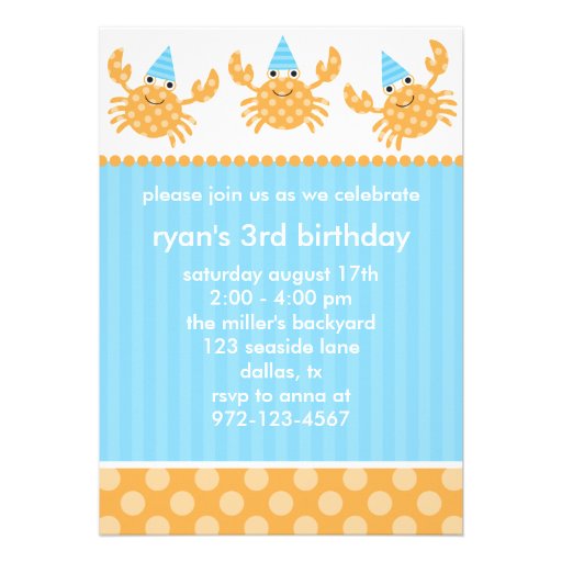Party Crabs Birthday Invitations