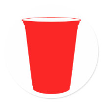party cup round sticker