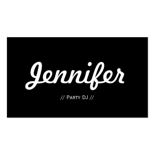 Party DJ - Minimal Simple Concise Business Card