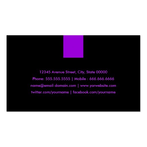 Party DJ - Modern Purple Violet Business Card Templates (back side)
