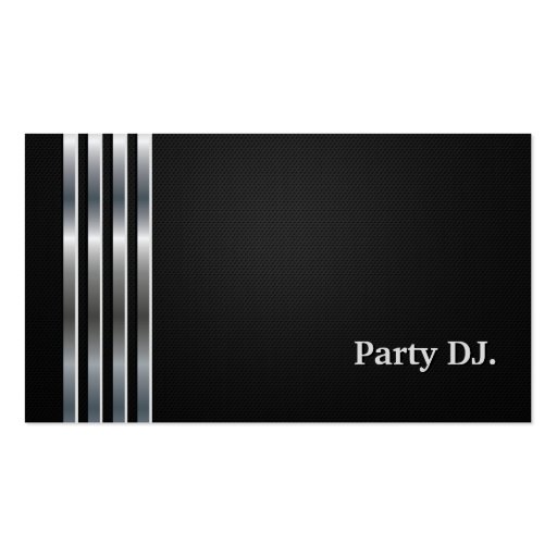 Party DJ Professional Black Silver Business Card (front side)