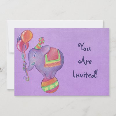 Party Elephant Invitation