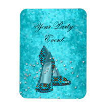 Party Event Teal Blue Glitter Shoes magnets