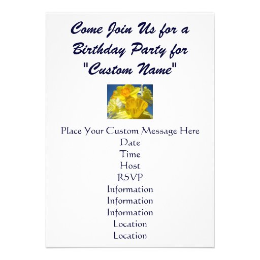 Party for Good Friend! Invitations Daffodil Flower