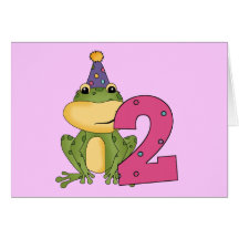 Party Frog 2nd Birthday T-shirts and Gifts Card