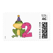 Party Frog 2nd Birthday T-shirts and Gifts Stamps