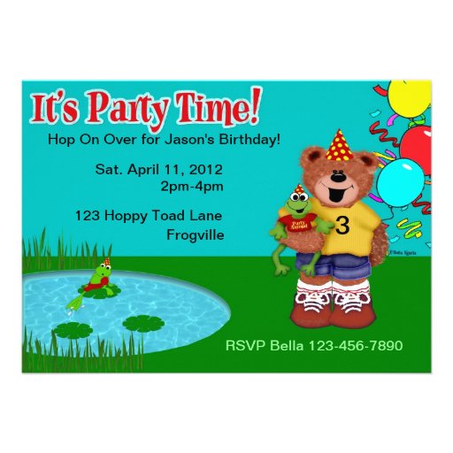 Party Frogs Custom Invitation