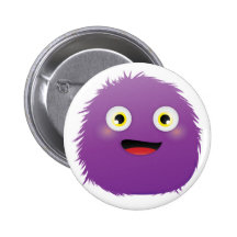 Party Furry Monster Pinback Buttons